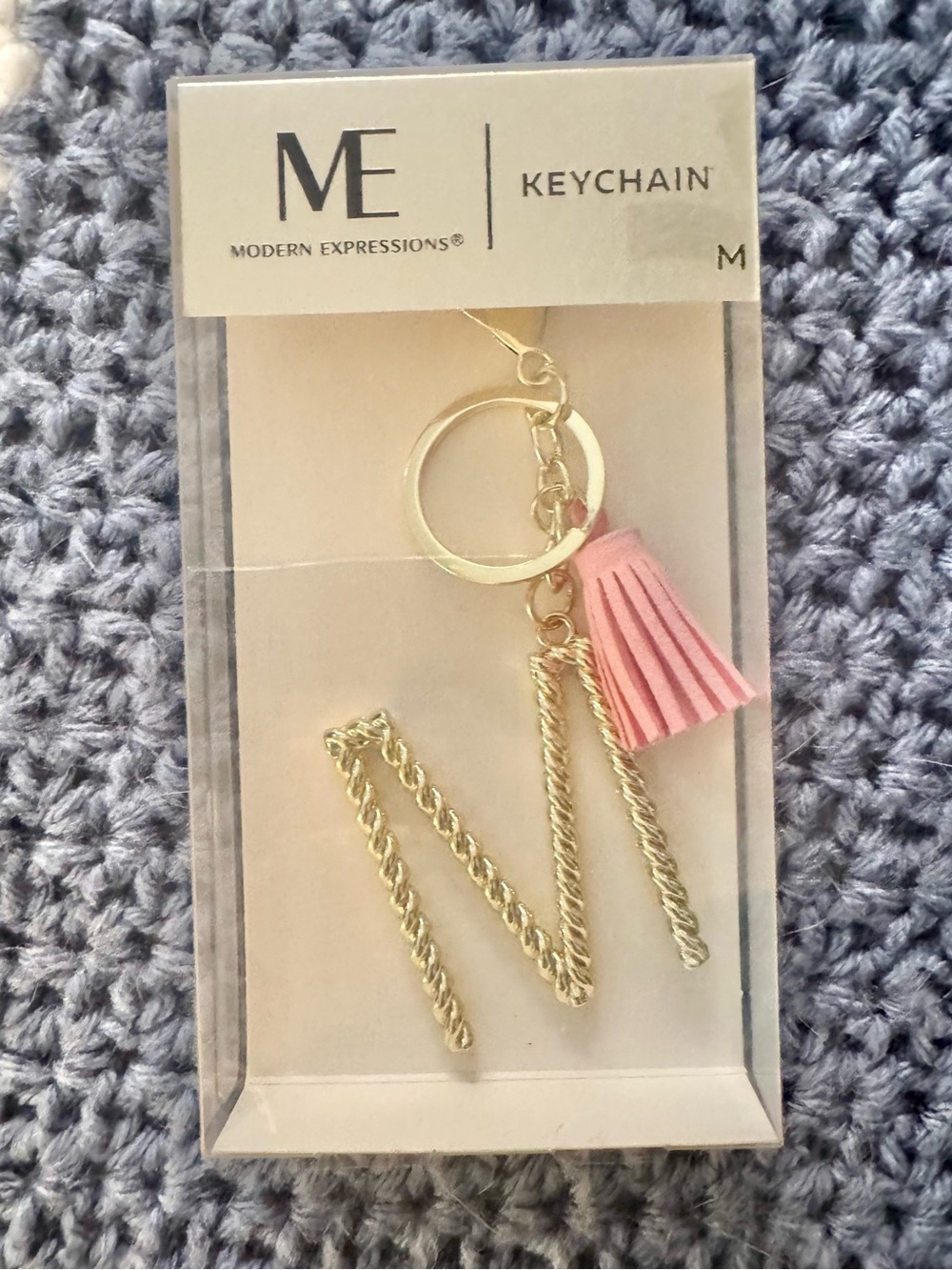 M Monogram Keychain With Tassle